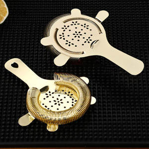 Stainless Steel Flower Strainer Cocktail Shaker Ice Separator <b>Bar</b> <b>Tool</b> Natural Rose Gold Faux Gold Gunmetal Black Detachable - Product Image 1