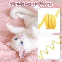 Jouet interactif pour chat en peluche douce, extensible, suspendu, avec boule clochette et ressort, pour chats d'intérieur et chatons, pour la poursuite et l'exercice