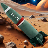 Peluche créative en forme de missile, coussin amusant en forme de fusée, modèle militaire de dessin animé DF-17, long coussin rembourré, cadeaux fantaisie pour hommes
