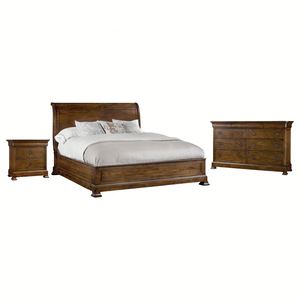 American Style <b>White</b> Solid Wood Carved <b>Bed</b> <b>Frame</b> with Ornate Headboard, Queen/<b>King</b> Size Bedroom Furniture - Product Image 5