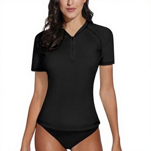 Combinaison de surf et de natation anti-UV pour femme en polyamide et élasthanne à séchage rapide, 190g, avec logo personnalisé, manches courtes, rashguard - Product Image 3
