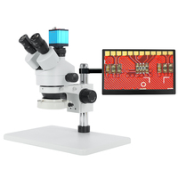 SANQTID TD-745P-UVB200 Trinocular Stereo Microscope 7-45X Continuous Zoom HDMI/USB/BNC Industrial Camera Mobile Phone PCB Repair
