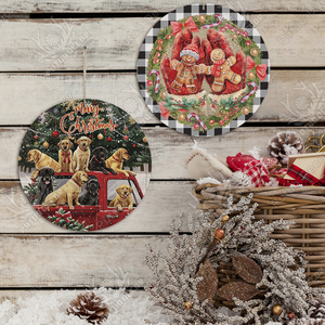 Personalizada rústica redonda de madera Feliz Navidad festiva rebanada adornos para Navidad - Product Image 6