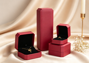 Square Burgundy Jewelry Gift <b>Boxes</b> Rigid <b>Cardboard</b> Wrapped in Textured Paper Flip Lid Design Lined High-End Magnetic Closure - Product Image 5