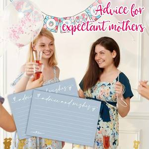 Biglietti Minimalisti Blu Polvere per Consigli e <span class=keywords><strong>Auguri</strong></span>, Note a Forma di Cuore per Matrimonio/Addio al Nubilato/Baby Shower, Biglietti Consigli per Ospiti con Buste - Product Image 2