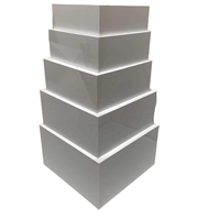 Ensemble de 5 étagères de buffet de table à fond creux en acrylique blanc avec support pour présentoir de nourriture 5 pièces