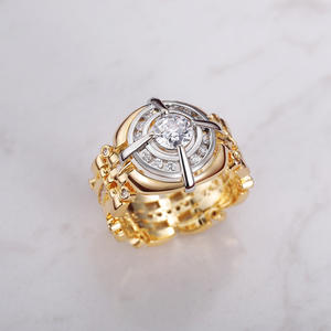 แหวนค็อกเทลทรงเรขาคณิต F722 แหวนเพชรทรงกลมสำหรับผู้หญิง แหวนแฟชั่นสำหรับงานหมั้น - Product Image 4