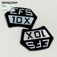 Placa de Identificación Metálica Moderna con Logotipo 3D en Relieve, Acero Inoxidable Cepillado, Corte de Diamante, para Altavoces de Sonido Premium