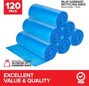 Bolsas de Basura Resistentes de 33 Galones, Color Azul, Forros de Plástico para Contenedores de Basura - Product Image 6