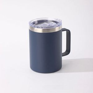 Custom Print Logo Colorful Double Wall 14oz 15oz 16oz <b>Sliding</b> Lid Tumbler Vacuum Insulated Coffee Mug Cups with Handle - Product Image 3