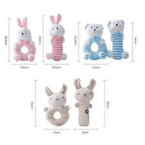 Juguete <span class=keywords><strong>de</strong></span> Peluche <span class=keywords><strong>de</strong></span> Conejito Rosa, Sonajero, Anillo Sensorial, Muñecas <span class=keywords><strong>de</strong></span> Peluche para Bebés <span class=keywords><strong>de</strong></span> 0 a 1 Año - Product Image 3