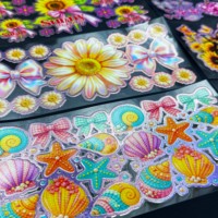 Autocollants UV à bords estampés pour gobelets en verre de 16 oz, livraison directe usine, conception de motifs personnalisés, impression par transfert durable