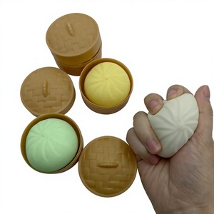 Jouet anti-stress en forme de boulette à presser, jouets en forme de dumplings avec cuiseur vapeur, vente chaude - Product Image 1