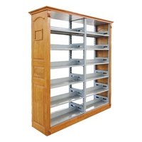 Estantería decorativa de madera y metal Estantería de biblioteca escolar Estanterías de libros de metal y madera para oficina
