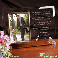 Cadre photo en verre transparent pour couple, gravure optique, sublimation, vente en gros