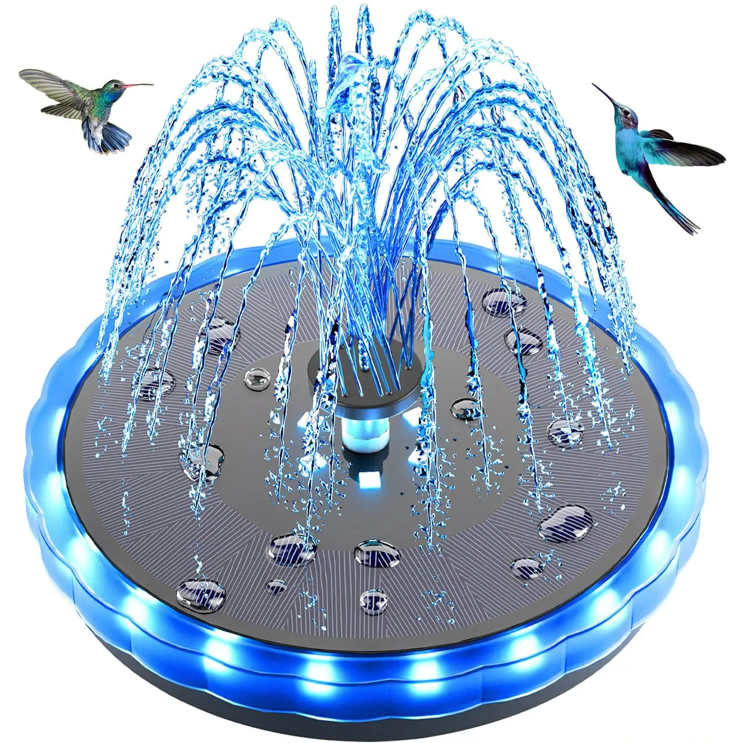 Oem Op Zonne-Energie Drijvende Vogel Bad Fontein Led Verlichting Fontein Zwembad Tuin Waterpartij Buiten Zonne-Energie Fontein