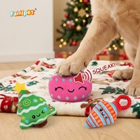 Famipet Fabricant Grossiste Nouveau Jouet en Peluche Sonore pour Chien, Design Thème Noël, Mignon, Doux, Rembourré et Froissé