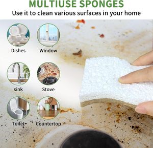 Paquete de 10 Esponjas de Cocina Naturales de Celulosa de Coco, No Abrasivas, Compostables y Biodegradables - Product Image 5