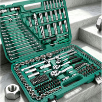 Kit d'outils à main professionnel de 133 pièces, clés à douilles de 1/2'', 3/8'' et 1/4'', ensemble d'outils de réparation automobile