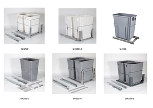 <span class=keywords><strong>2</strong></span> * 20L nhà bếp dưới tủ chìm kéo ra Ngăn kéo trượt Giỏ Nhựa thùng rác Thùng rác Thùng rác rác rác rác rác rác rác thải bụi rác thải bin - Product Image 4