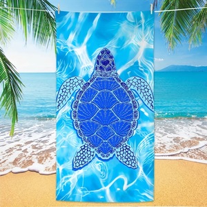 Asciugamano da Spiaggia con Stampa Tartaruga Marina Retrò, Asciugamano ad Asciugatura Rapida Blu Oceano Corallo <span class=keywords><strong>per</strong></span> Estate, Spiaggia, Piscina, Viaggi, Campeggio, Palestra, Uso Quotidiano - Product Image 5