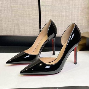 Sandales compensées de luxe pour femme à bout pointu, en PU de haute qualité, avec semelle rouge, fermeture éclair, idéales pour les fêtes et mariages en extérieur - Product Image 2