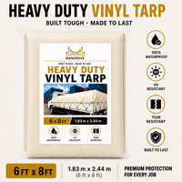 Bâche en PVC robuste 8x12 pi 16 oz, imperméable, avec œillets et bords renforcés, pour couverture de foin, de grain ou de remorque de camion