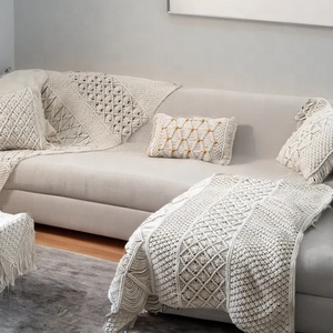 50x40 pulgadas Boho cremoso blanco hecho a mano gran tiro macramé muebles decoración del hogar Manta - Product Image 3