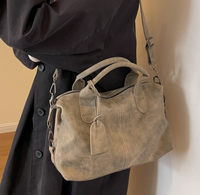 Bolso de Mano de Mujer de Cuero PU Lavado de Fábrica Alibaba 2026, Cierre de Cremallera, Nuevo Diseño, Bolso de Mano Casual Diario de Invierno, Bolso de PU para Exteriores, OEM