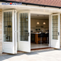 Portes pliantes RICHOCEAN sur mesure en aluminium français pré-encadrées, résistantes aux intempéries, avec double vitrage de sécurité pour patio