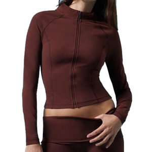 Manufacturer Custom logo Price Low <b>Yoga</b> <b>Jacket</b> Long Sleeve Zipper Plus Size Fitness Comfortable Coat for Women - Product Image 4