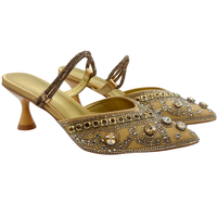 Chaussures de soirée de créateur italien avec pochette assortie pour mariages africains et occasions nuptiales, chaussures pour femmes en dentelle brodée et perles
