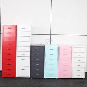 vertical tall white iron eight drawers cube cabinet / Diy corner tall 8-tier used metal large multi-drawer cupboard