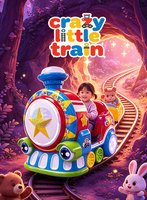 Mesin Permainan Koin Crazy Train untuk Penggunaan Komersial, Wahana Anak-Anak, Mobil Goyang, Mesin Game Arcade untuk Taman Hiburan Dalam dan Luar Ruangan