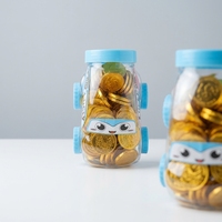 2026 Tarro de plástico creativo con forma de coche, moneda de chocolate dorada sólida, juguete divertido de dulces para niños, regalo, recuerdo de fiesta, venta al por mayor