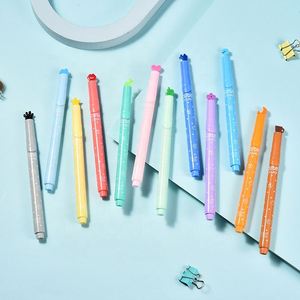 Juego de Marcadores Fluorescentes Mini de 12 Colores Pastel Naranja, Marcadores y Resaltadores con Cabeza de Sello, Venta al Por Mayor - Product Image 4