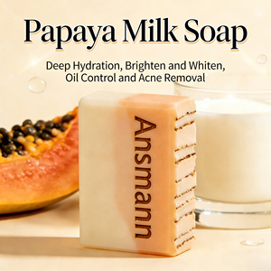 Jabón en Barra Natural Hecho a Mano <span class=keywords><strong>con</strong></span> Extracto de Papaya y Control de Grasa para Todo Tipo de Piel - Product Image 1