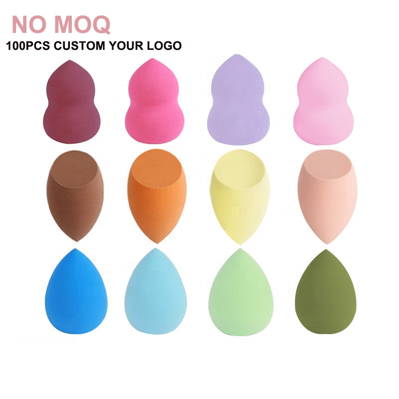 MOQ BASSO Morbido Non Lattice Spugna Trucco Logo Personalizzato Fondazione Bellezza Spugna Multi-colored Makeup Blender Spugna