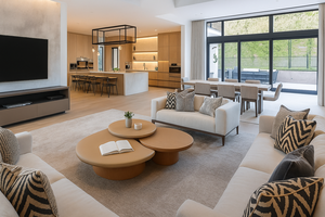 Ensemble de salon Villa personnalisé, moderne, luxueux, en bois massif, modulaire, écologique, fait à la main, durable, de haute qualité, meubles complets pour la maison - Product Image 3