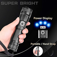 Lampe Torche Tactique de Chasse LED P70 Rechargeable USB, 100 000 Lumens, 4 Modes, Portée 3000m, Lumière Blanche Effet Laser, pour Arme