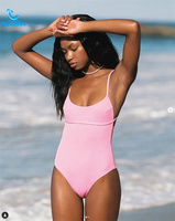 OEM Fabricant Femme Maillot de bain une pièce Sexy Low V Neck Outfit Fitness Body Taille serrée Maillot de bain Vêtements de plage