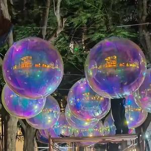 Miroir de sphère flottante en PVC géant personnalisé or argent ballon gonflable de précision commerciale pour la publicité d'événement - Product Image 2