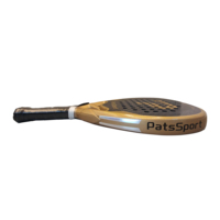 Raquette de Padel Or en Fibre de Carbone 12K, Prête à Expédier, 38mm, Tête en Diamant avec Finition Sable 3D, pour Professionnels