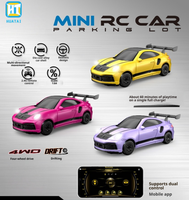 Voiture télécommandée Hot Mini 4x4 à drift, échelle 1:64, en métal, simulation graffiti, voiture de course RC avec lumière pour enfants