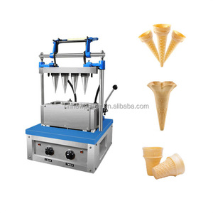 Machine à cornets de crème glacée en acier inoxydable, machine à cornets de pizza croustillants de grande taille, machine à cuvettes à café de petite taille - Product Image 1