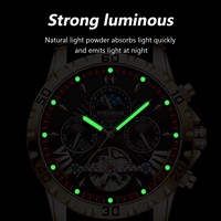 POEDAGAR Mechanische Uhren für Herren 1410 Modische Skelett-Tourbillon Automatikuhr Edelstahl Armbanduhr Uhr Montre Homme