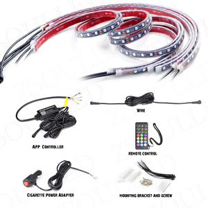 Bande lumineuse Led pour voitures et camions, lumière sous-brillante, 12V, 300 Led, contrôlable par application mobile, couleur de rêve, 6 pièces - Product Image 2