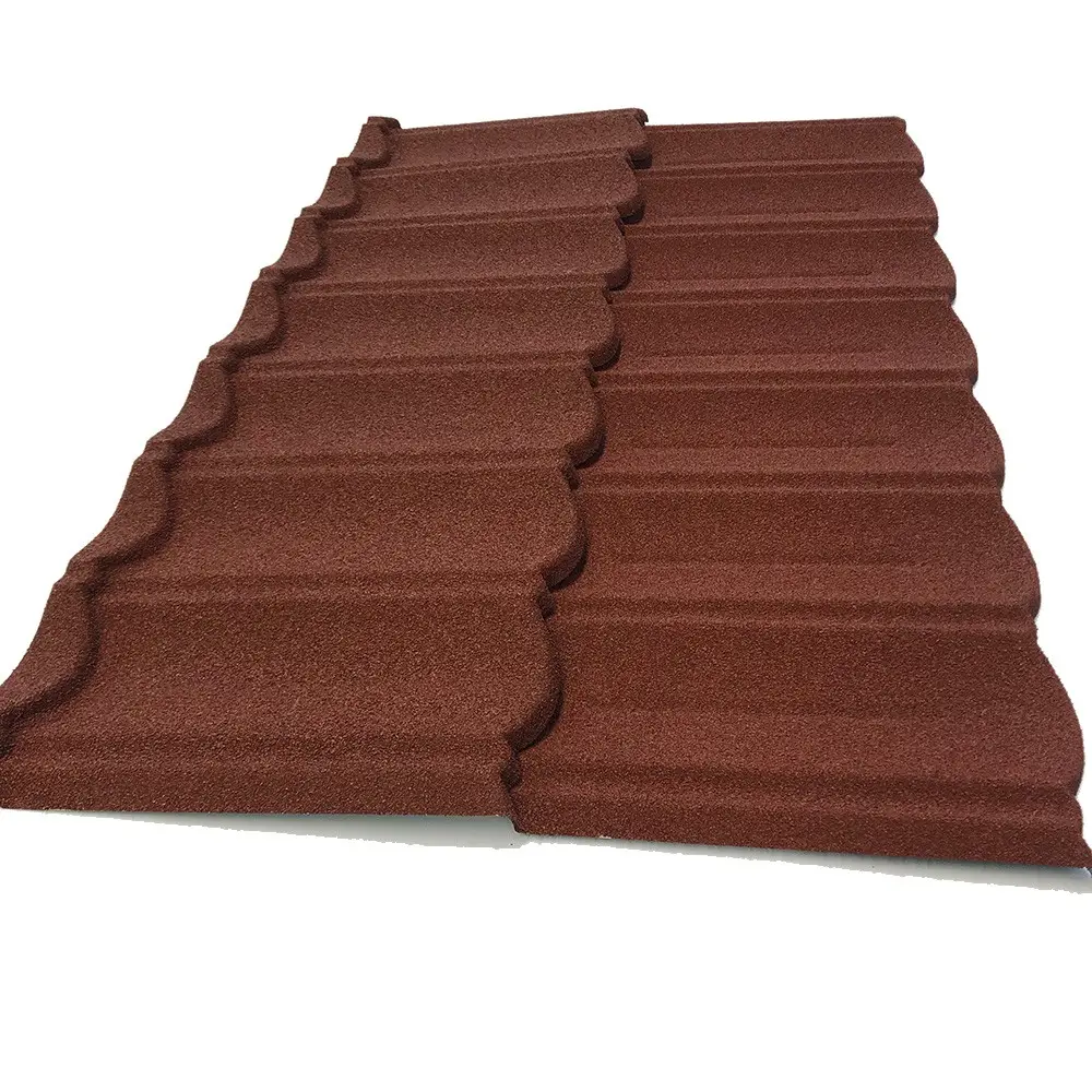 SONCAP batu dilapisi logam tiles1340mm * 420mm batu berwarna dilapisi ubin atap logam dan ubin atap klasik tradisional untuk sa