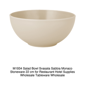 Bol à salade évasé Monaco Sand 22 cm en grès M1934 - Product Image 2
