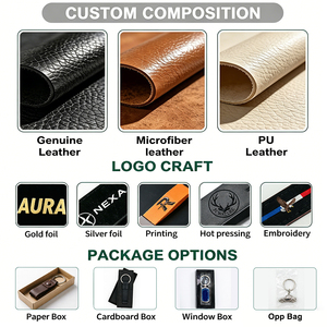 Portachiavi in Pelle e Metallo Personalizzato in PU, Robusto Anello Portachiavi in <span class=keywords><strong>Lega</strong></span> di Zinco, Logo Incidibile, Regali Aziendali in Pelle per Portachiavi - Product Image 5